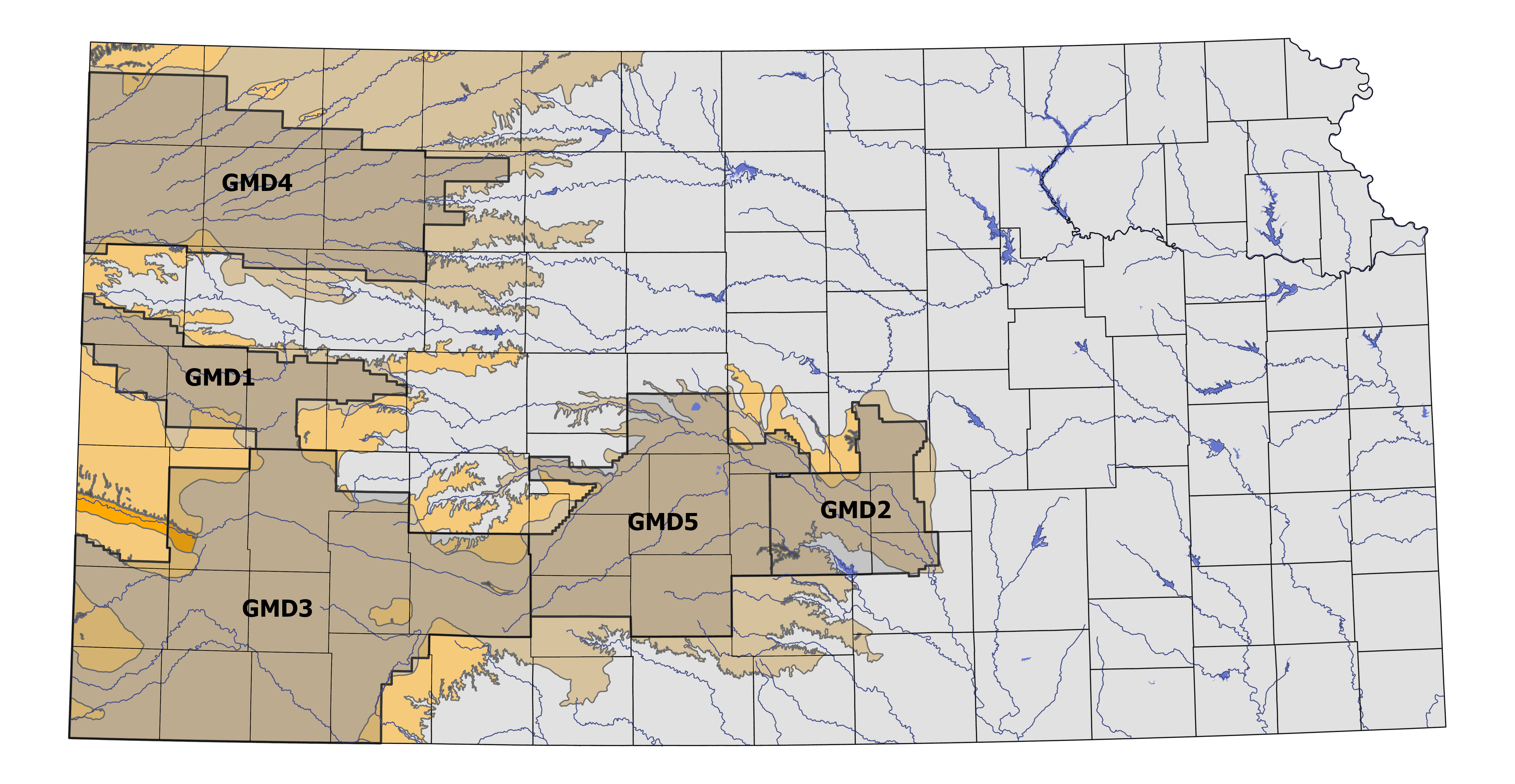 "Extent of the High Plains aquifer in Kansas and groundwater management district boundaries"