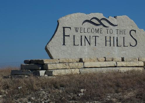 Sign that says "Welcome to the Flint Hills"
